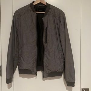 Banana Republic light gray cotton bomber jacket - S